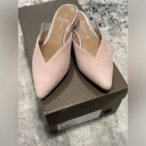 New in Box LINEA PAOLO Abril Suede Mule in Blush Pink Size 4.5